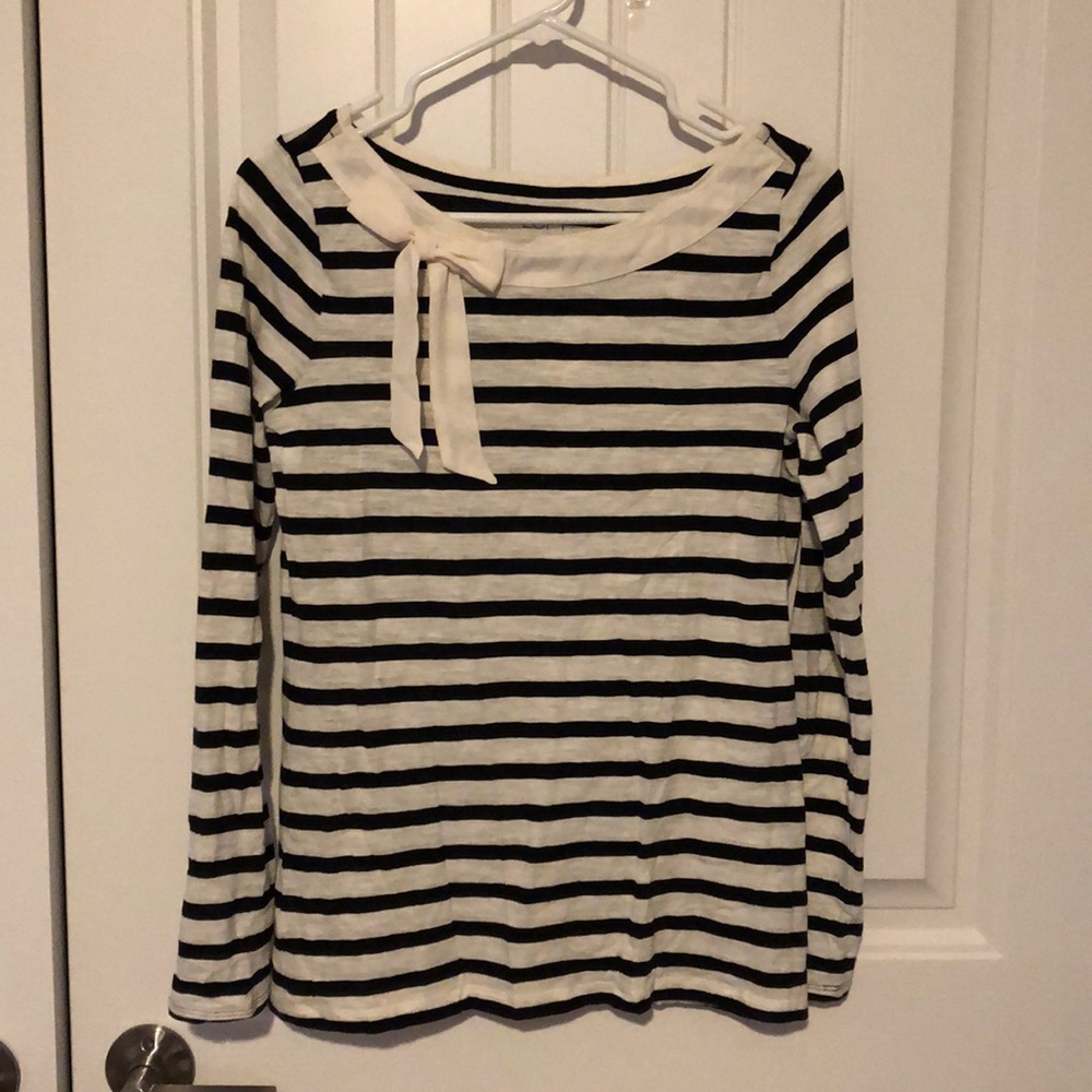 LOFT Striped long sleeve top size small